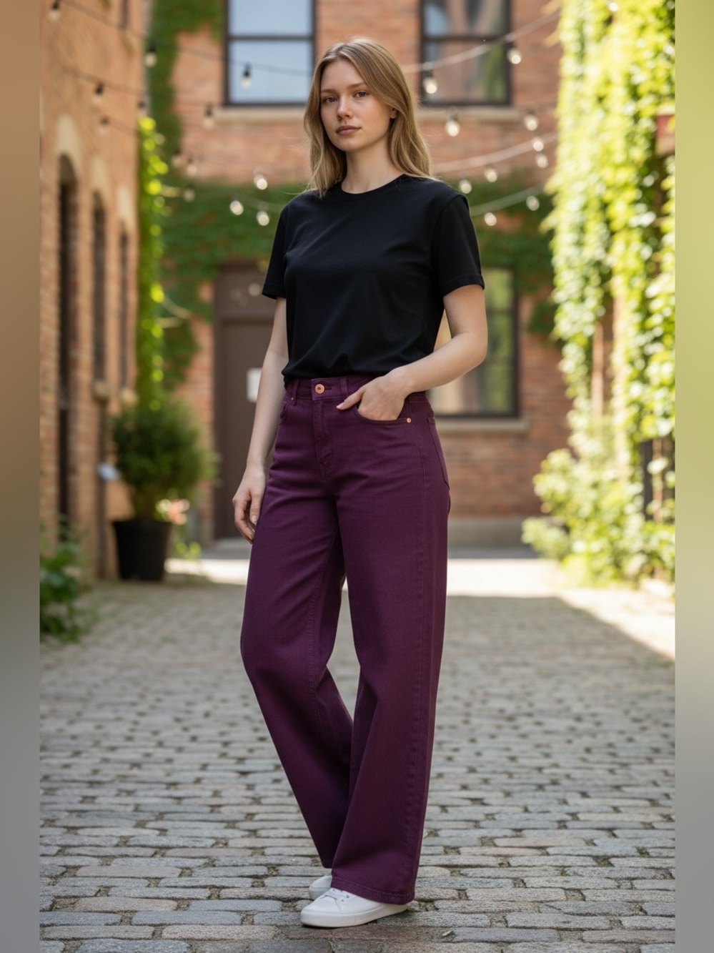 H&M Divided Jeans Womens The Easy Soul Purple Straight 
Jeans